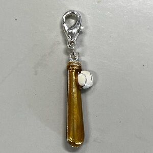 Vintage Claire’s Baseball and Bat Dangle Charm with Lobster Clasp